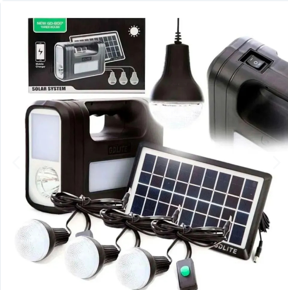 Kit Panel Solar Camping 3 Bombillas Usb